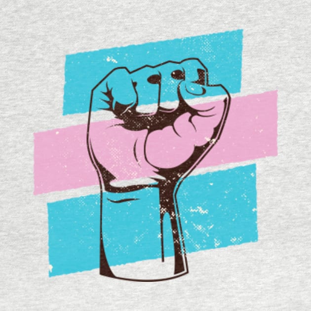 Fight for Trans Rights // Protest Fist Transgender Pride Flag by SLAG_Creative